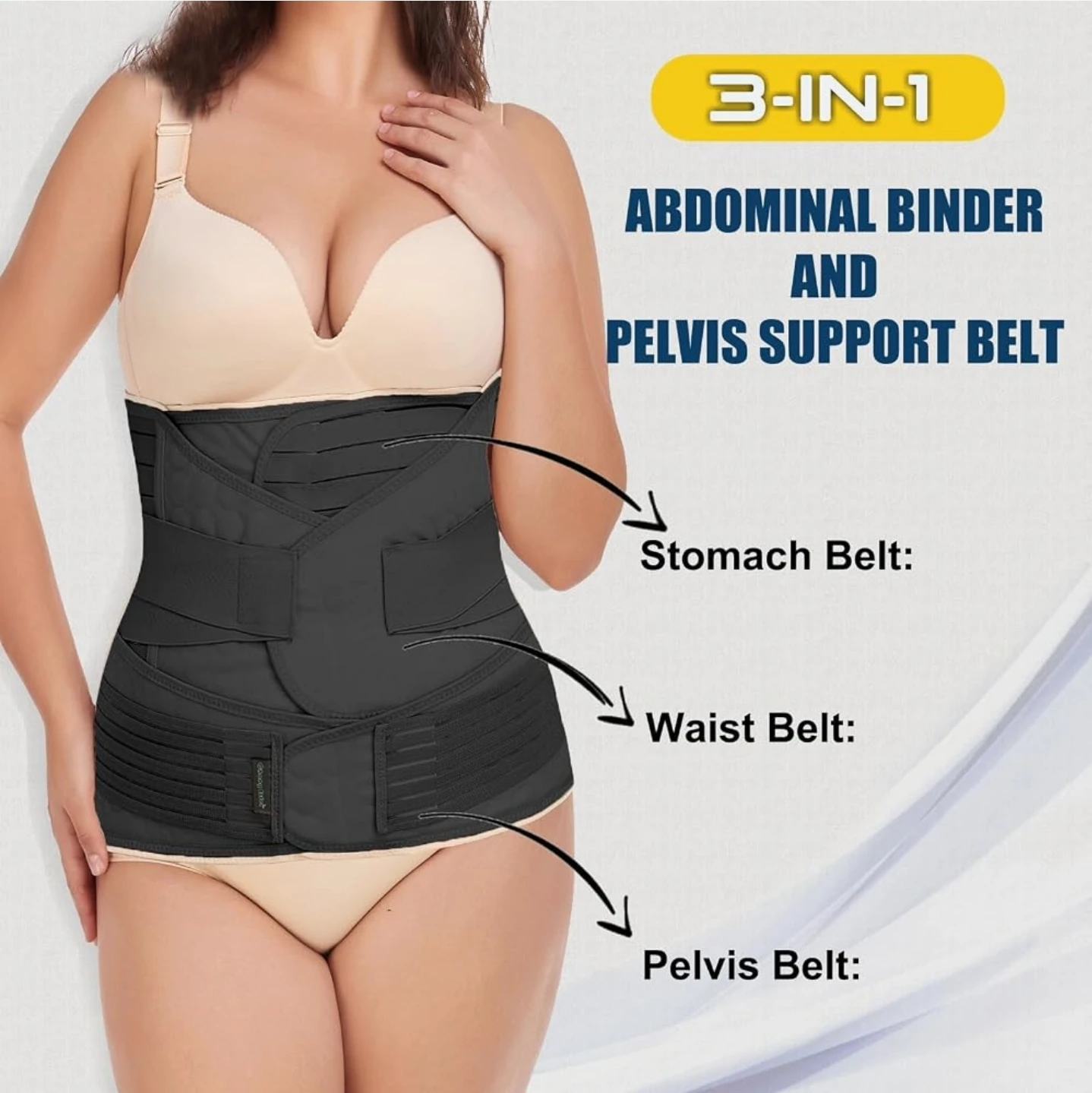 3-in-1 Abdominal Binder and Pelvis Support Belt