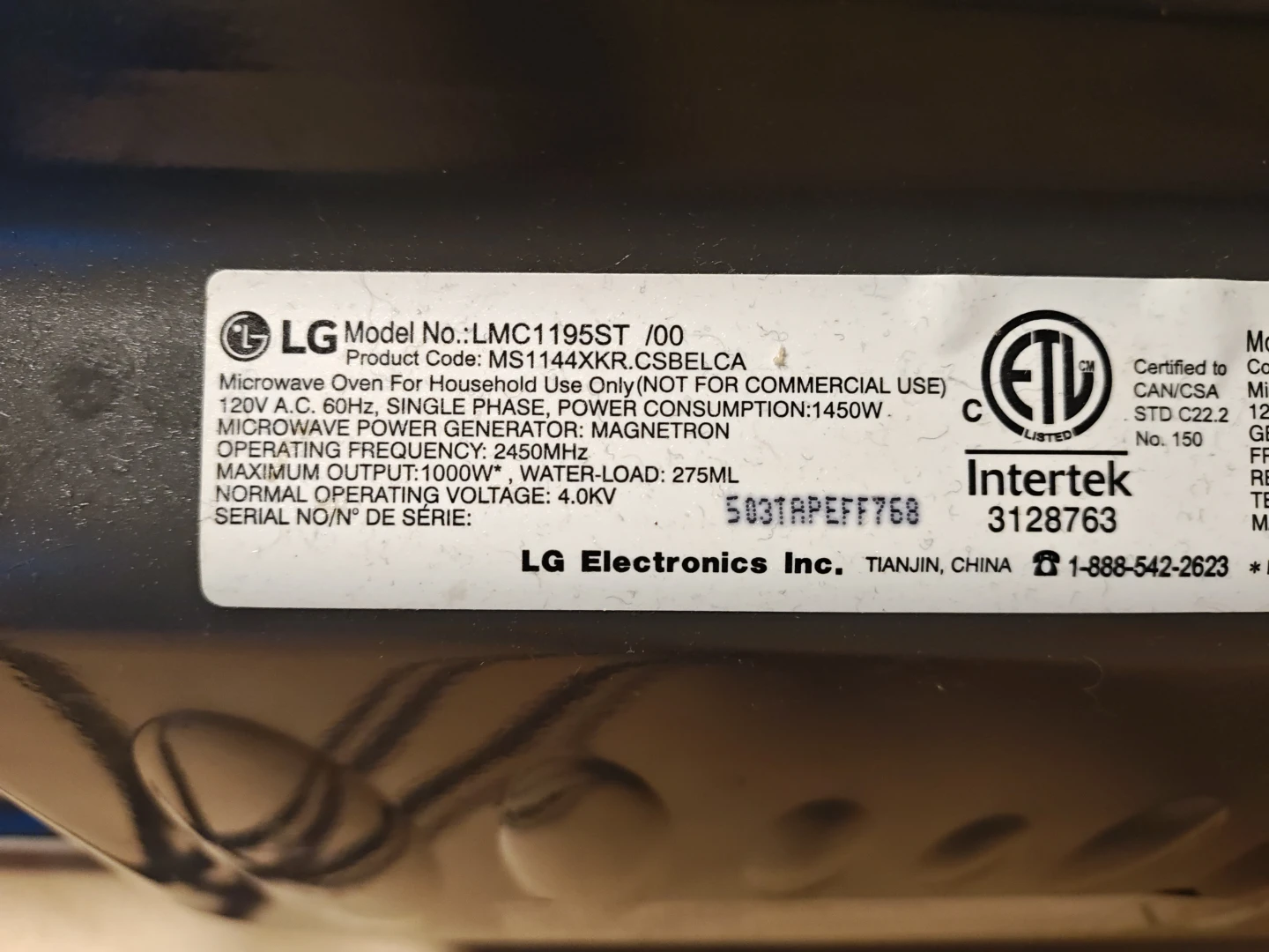 LG Microwave Oven LMC1195ST - photo 3