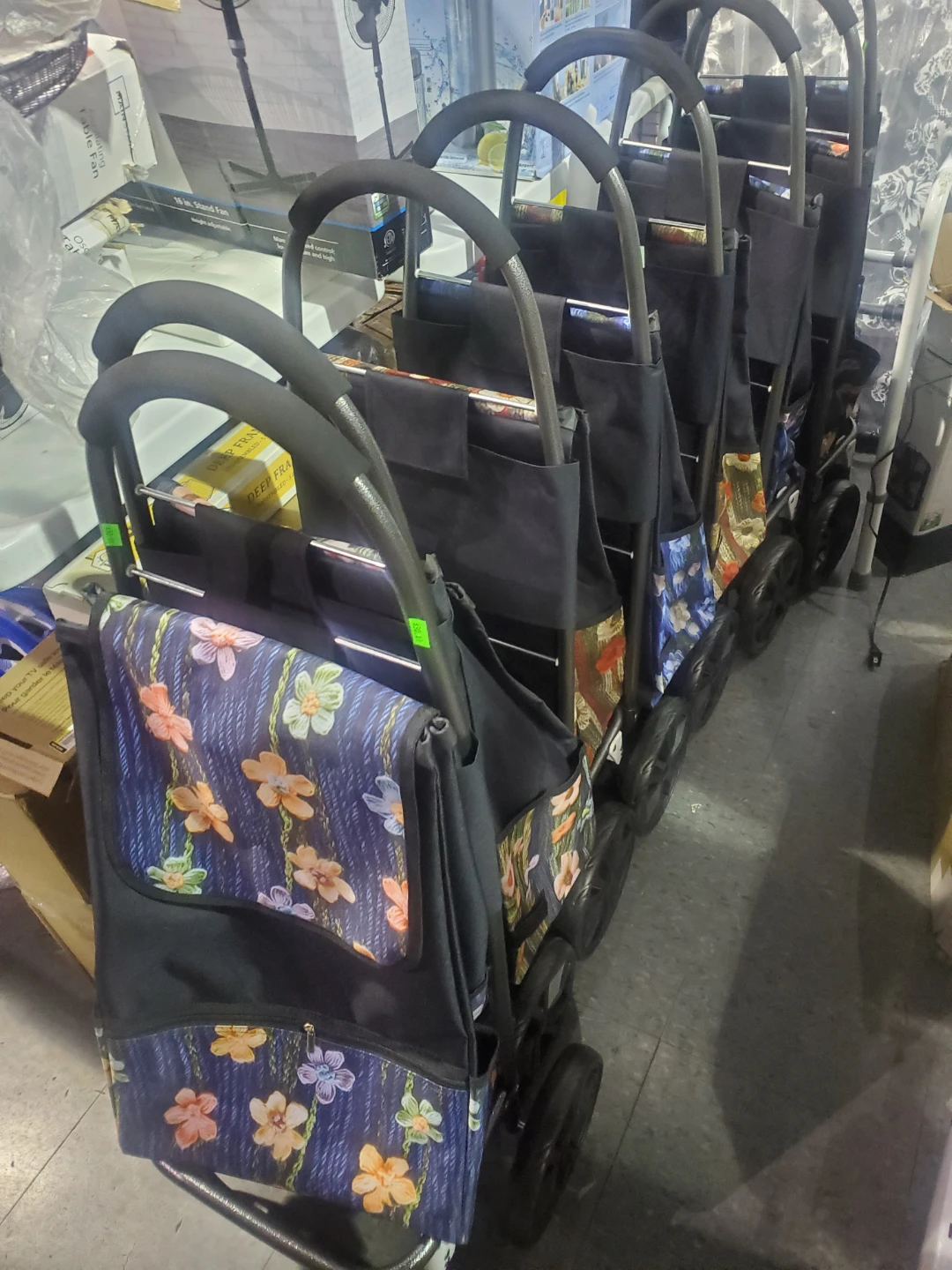Floral Rolling Shopping Cart - photo 4