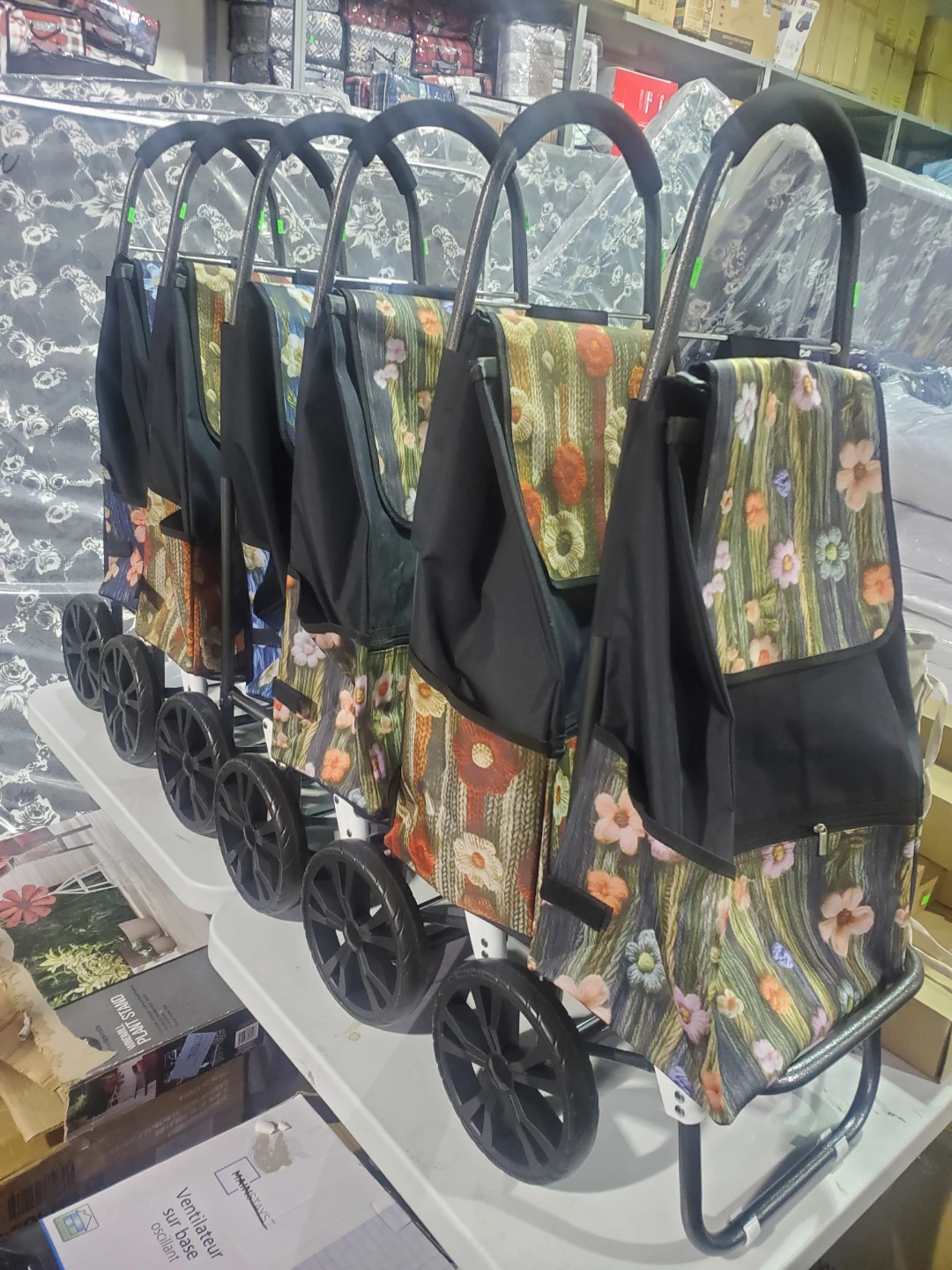 Floral Rolling Shopping Cart - photo 5