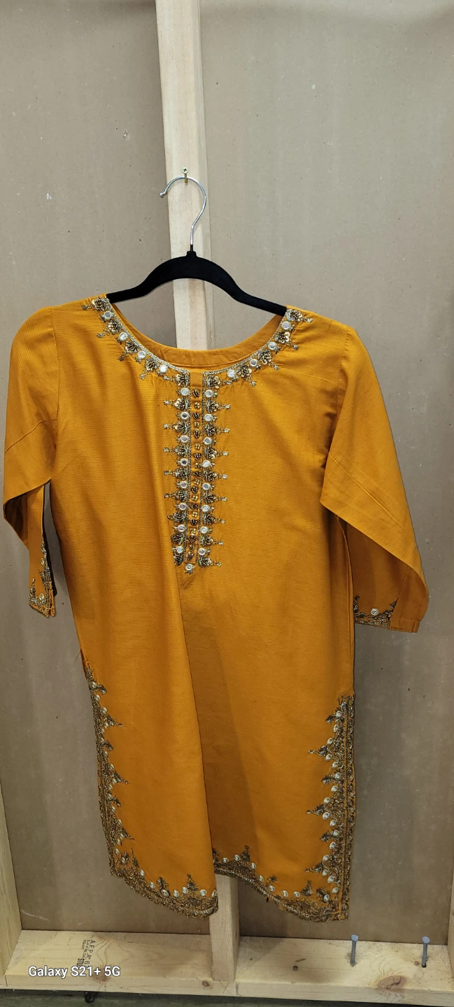 Yellow Embroidered Kurti
