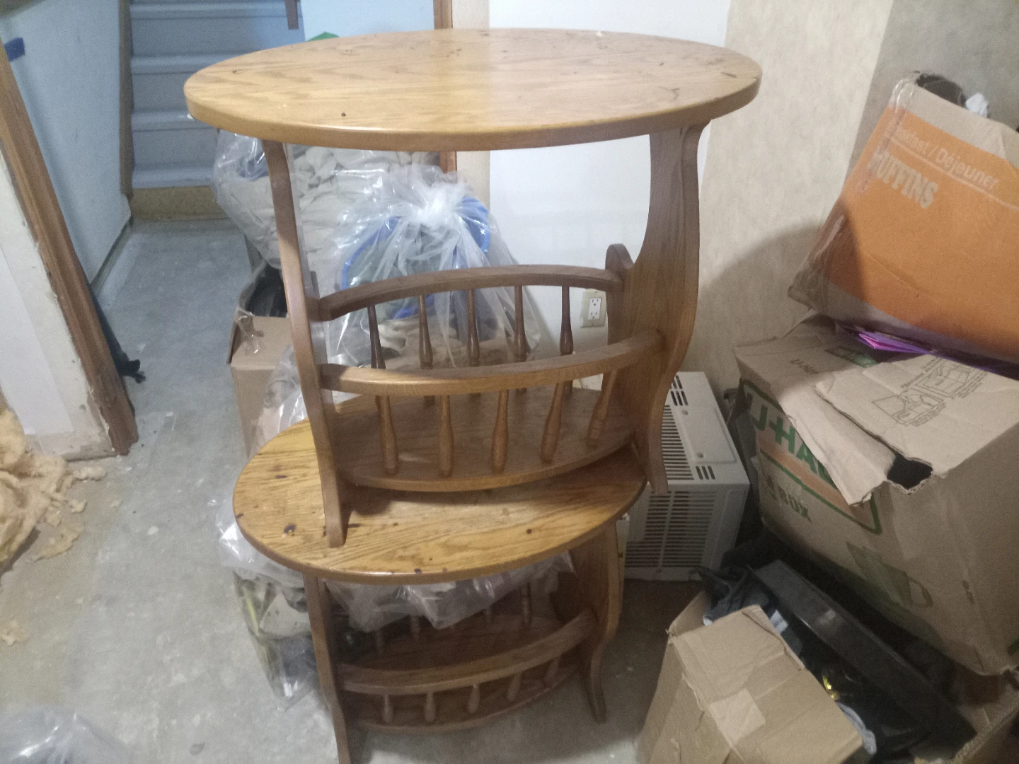 Wooden Accent Table with Magazine Racks