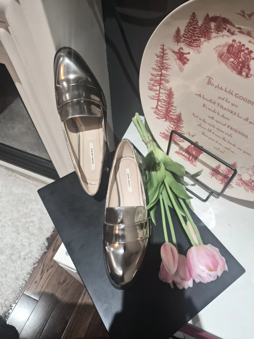 ZARA BASIC Metallic Loafers - photo 2