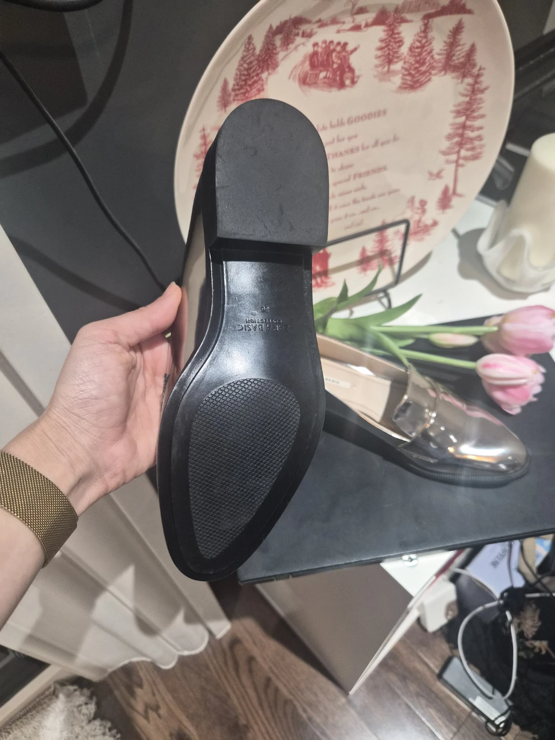 ZARA BASIC Metallic Loafers - photo 3
