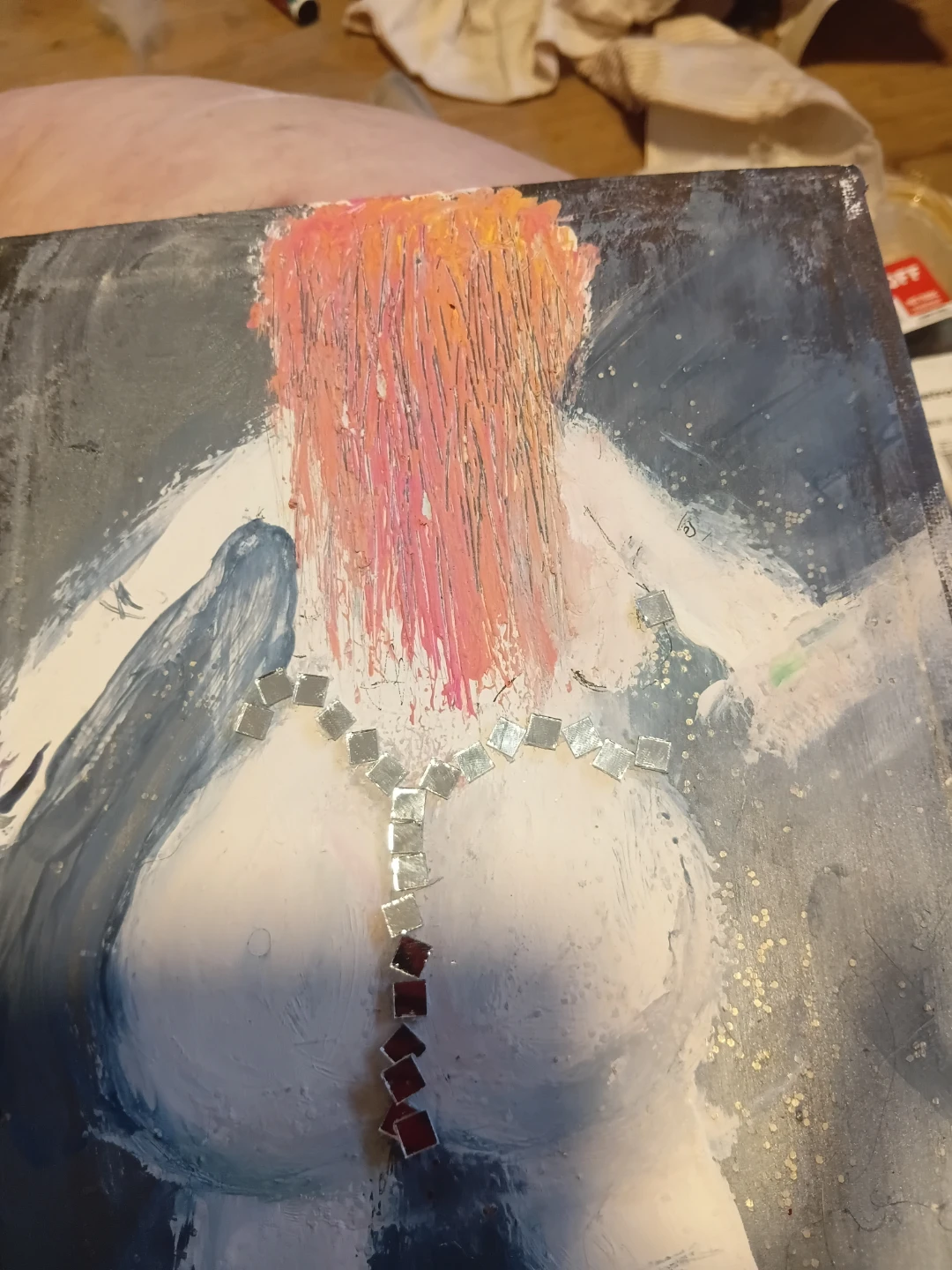 Original Art Piece with Mosaic Accents