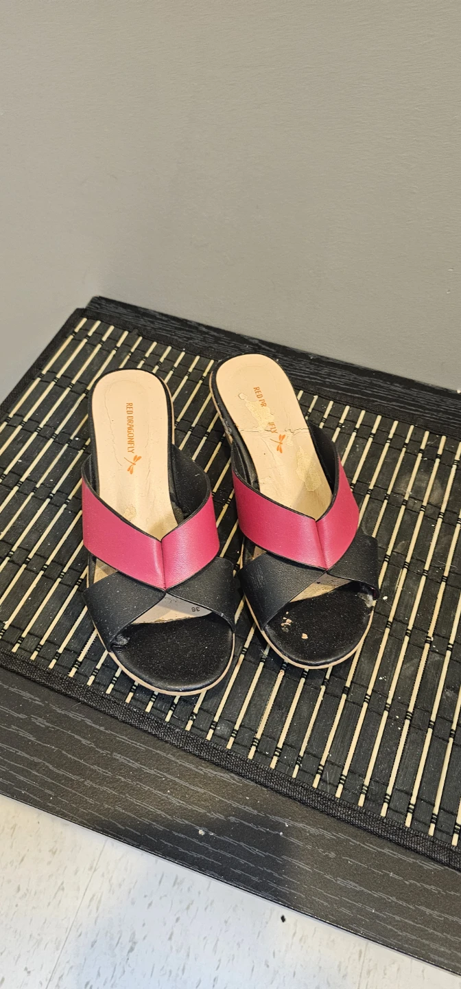 Red Dragonfly Wedge Sandals