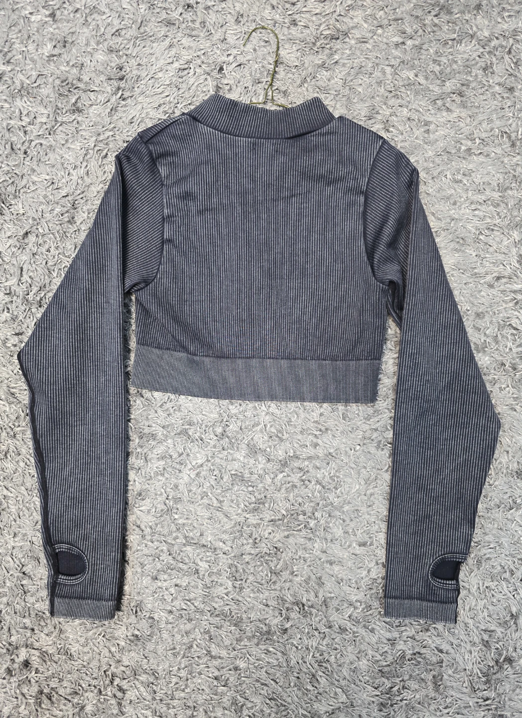 Daisy Black Striped Cropped Zip-Up Jacket - photo 5