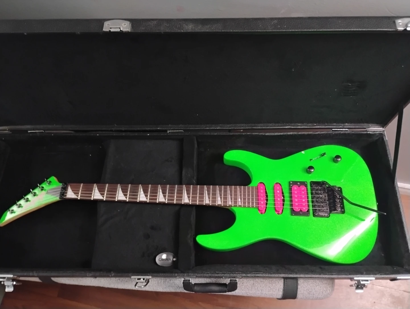 Lime Green Ibanez Electric Guitar with Hard Shell Case