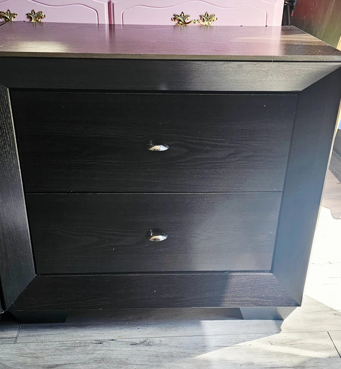 Set of 2 Black Oversized Nightstands Dresser Drawer - photo 4