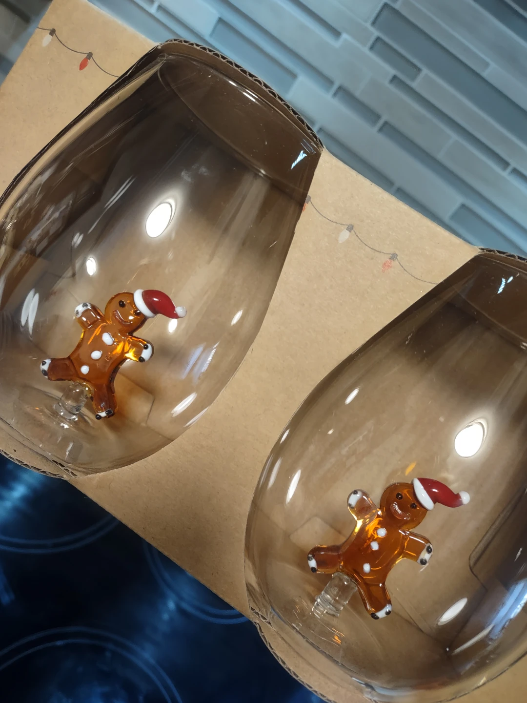 Gingerbread Man Stemless Wine Glasses