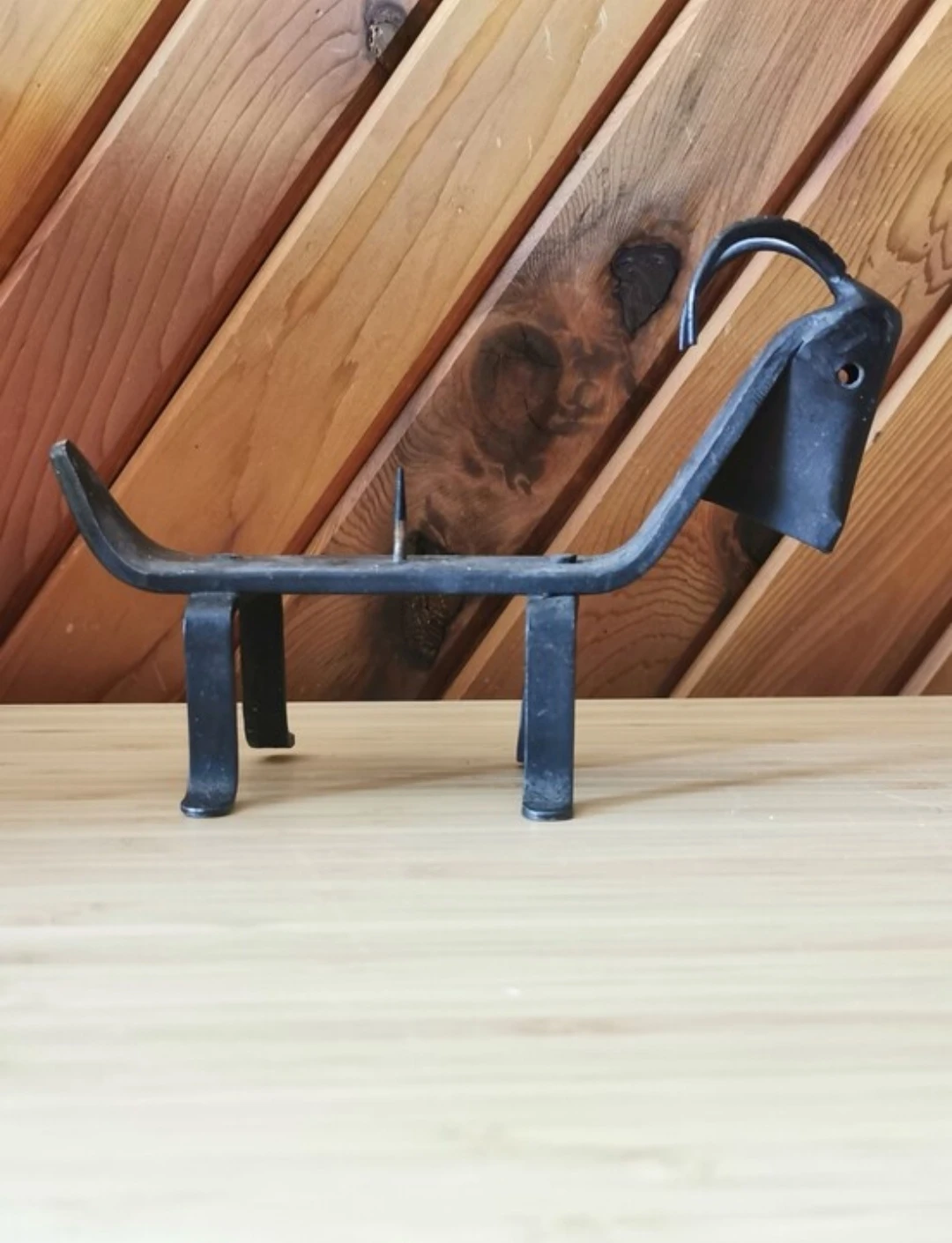 Vintage Brutalist Forged Iron Goat Candle Holder Mid Century - photo 5