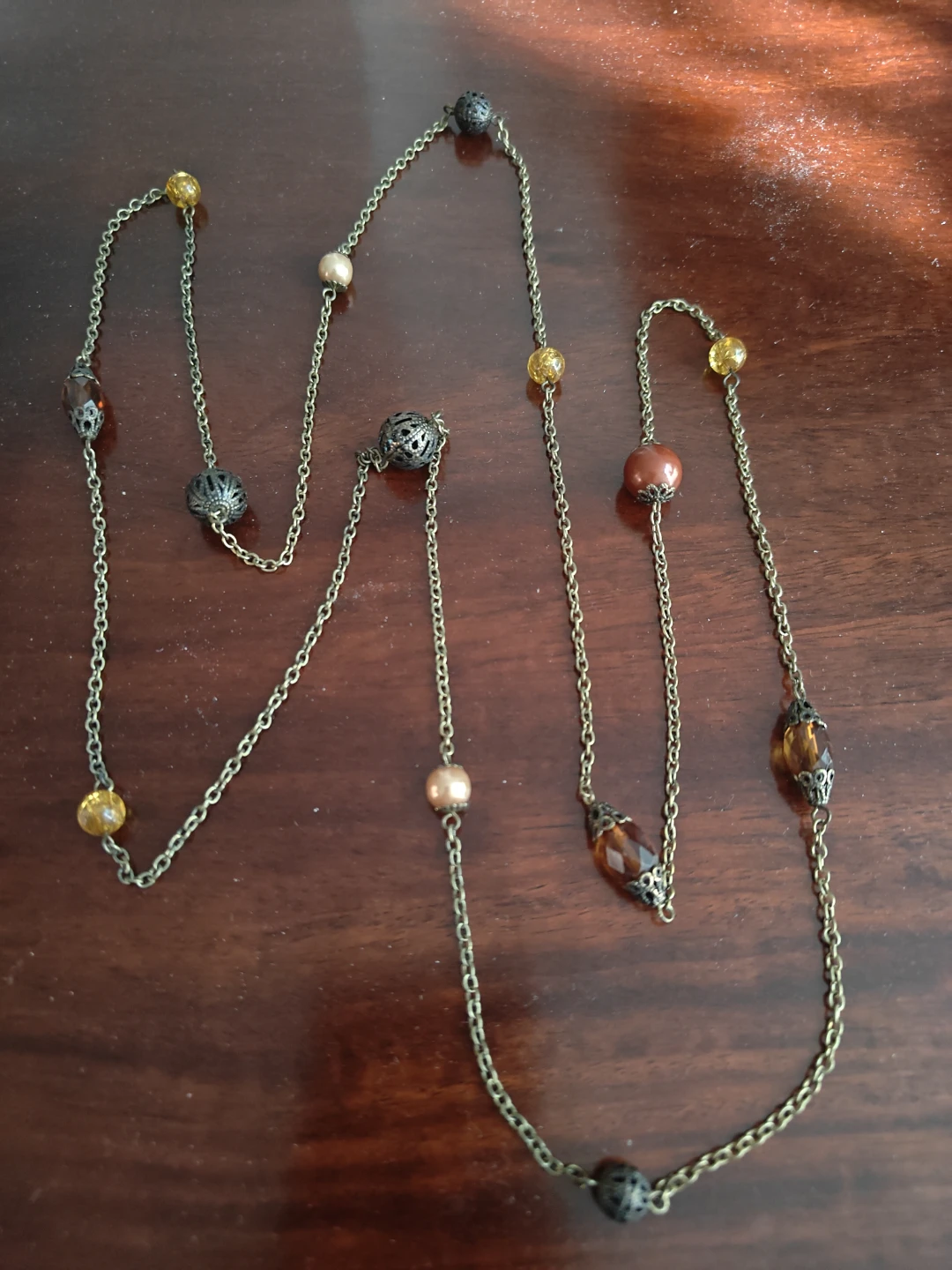 Long beaded chain necklace - photo 2