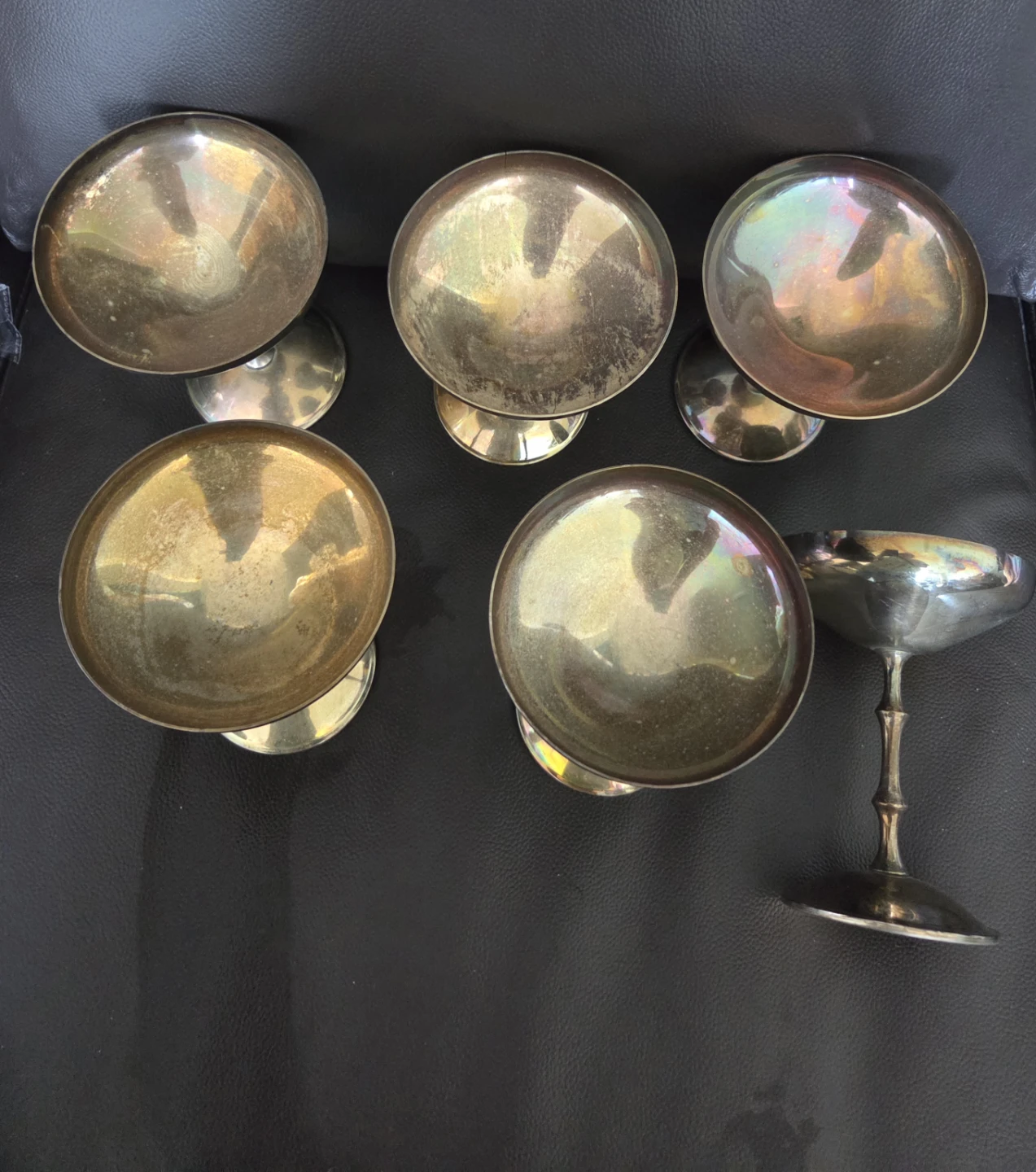 Set of 6 Brass and Silver Goblets - photo 4