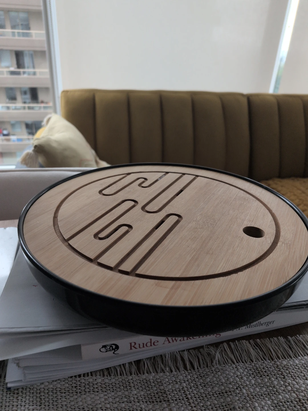Bamboo and Black Serving Tray