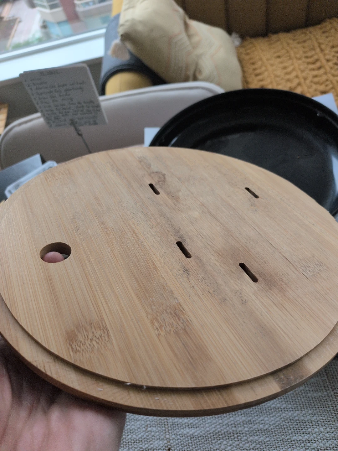 Bamboo and Black Serving Tray - photo 3