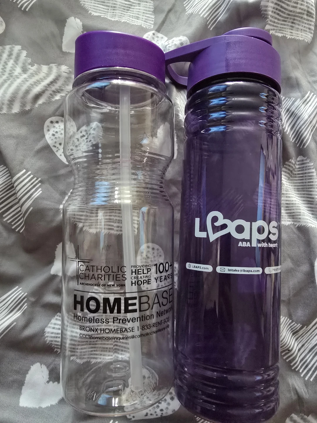 ⚽️ Purple & Clear Water Bottles