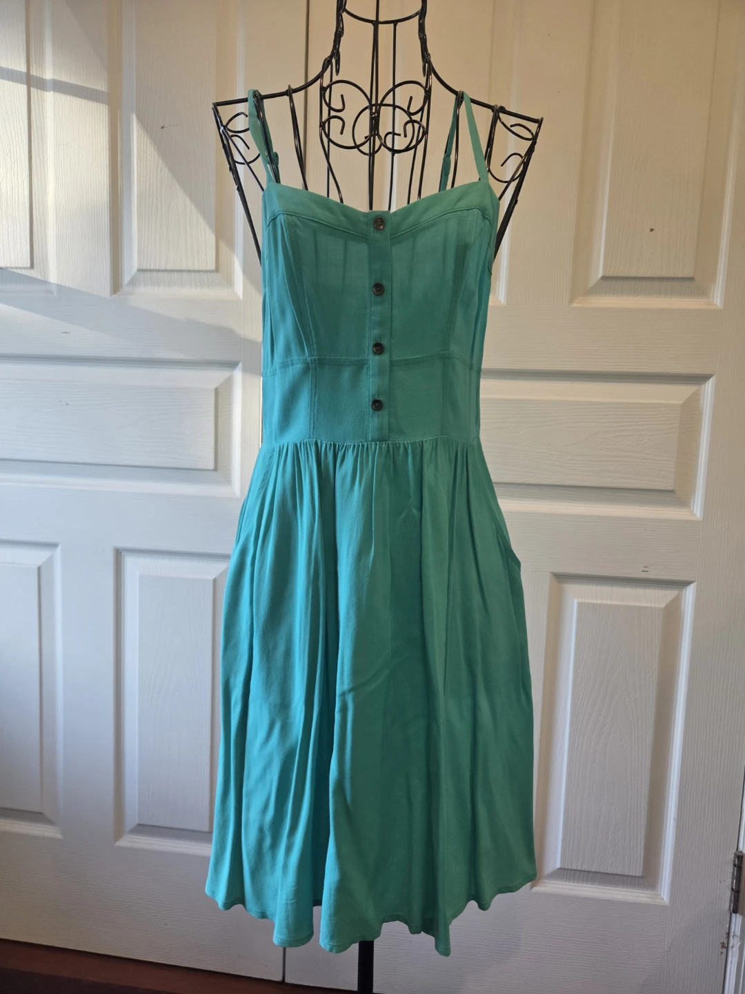 Express Teal Smocked Back Sundress