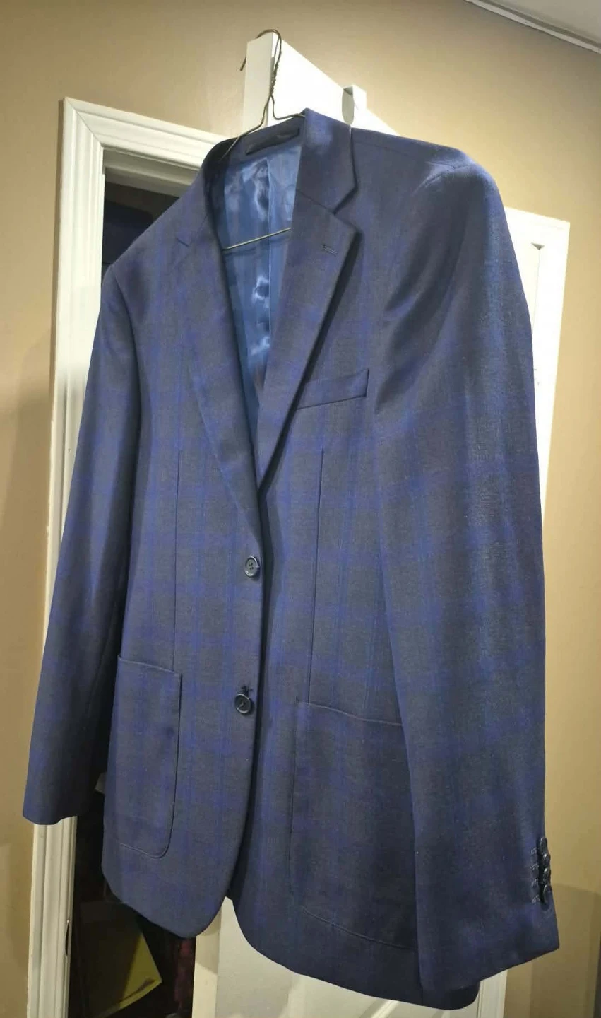 Preloved boys Blue Plaid Blazer perfect for graduation