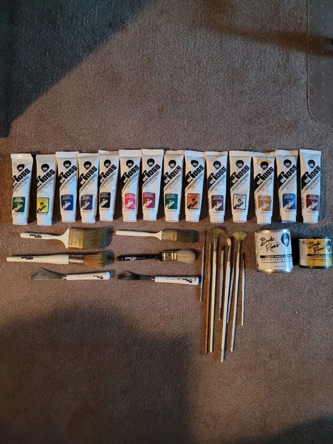 Bob Ross Paints and Brushes