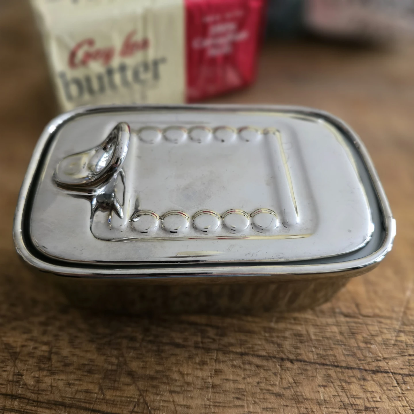 Super Rare!!! Glass Butter Dish Sardine Style