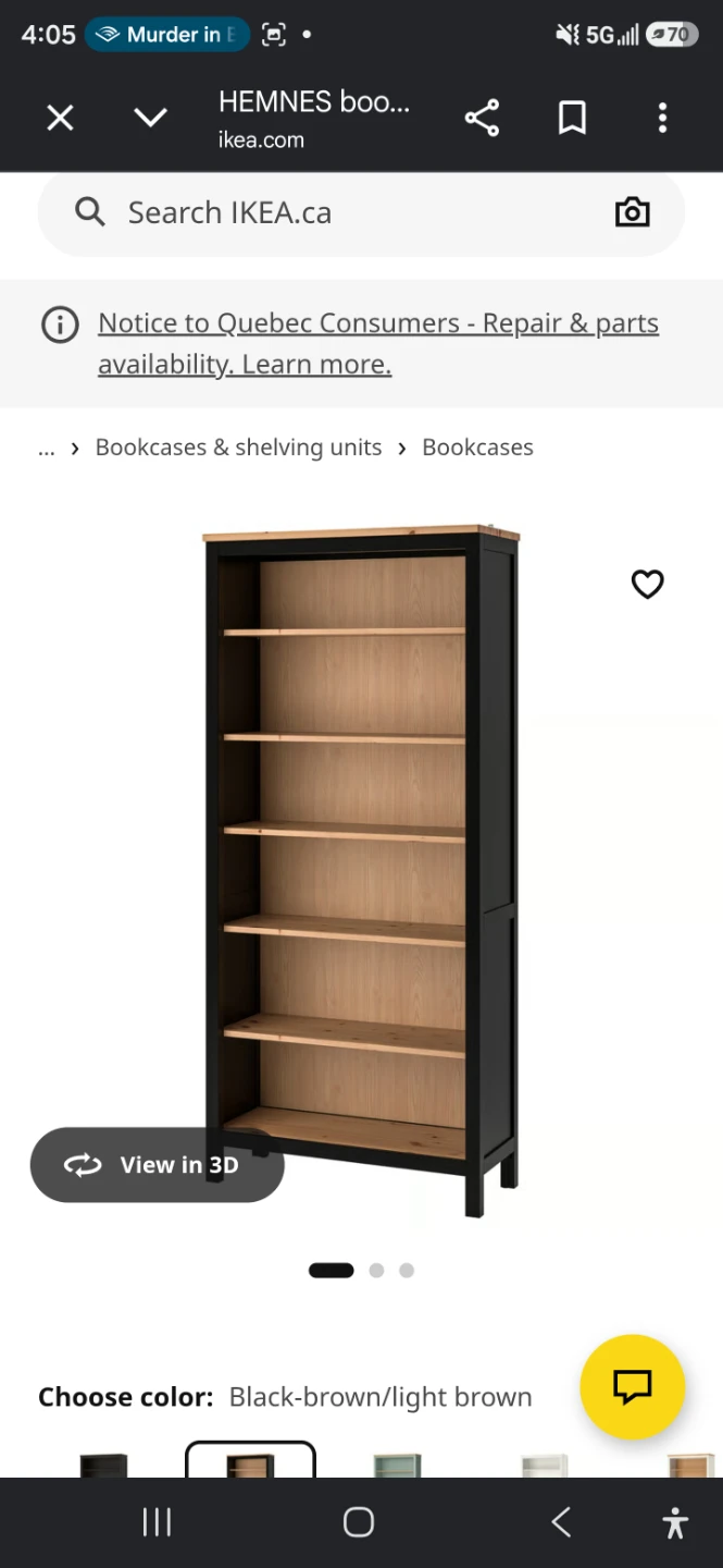 IKEA HEMNES Bookcase - Black-brown/Light Brown