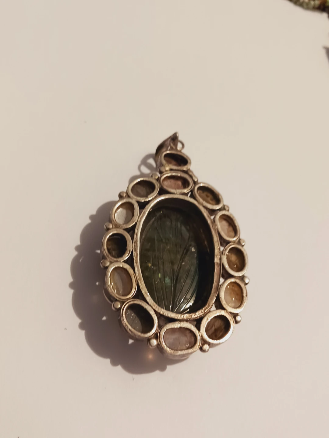 Sterling Silver 925 Labradorite & Moonstone Pendant - photo 4