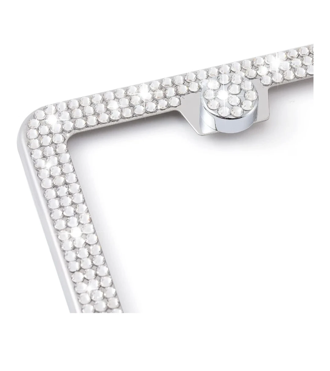 BNIB Silver Bling License Plate Frame with Rhinestones (2 Pack) - photo 5