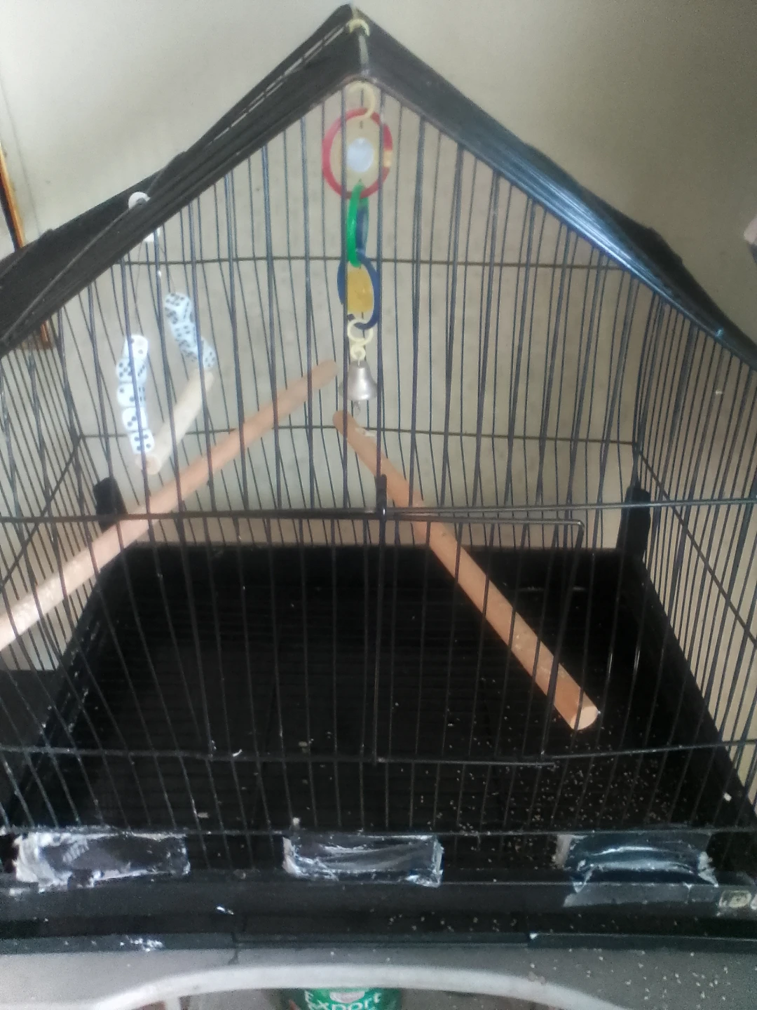 Black Bird Cage with Perches