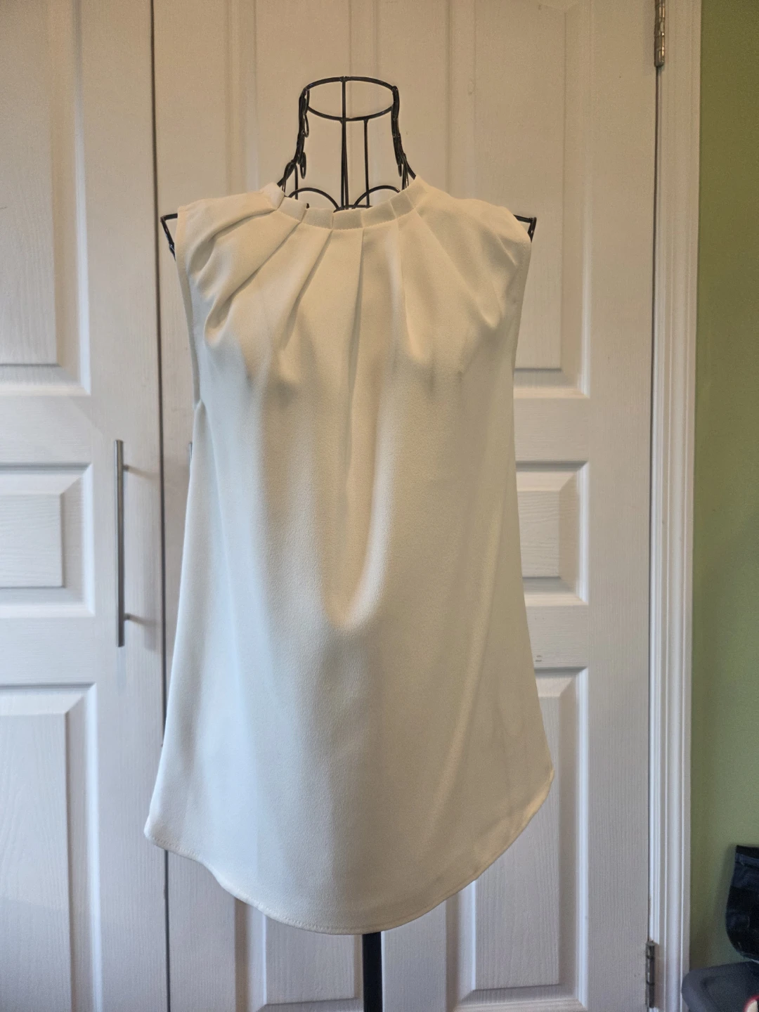 MNG Cream Sleeveless Blouse - Size 2