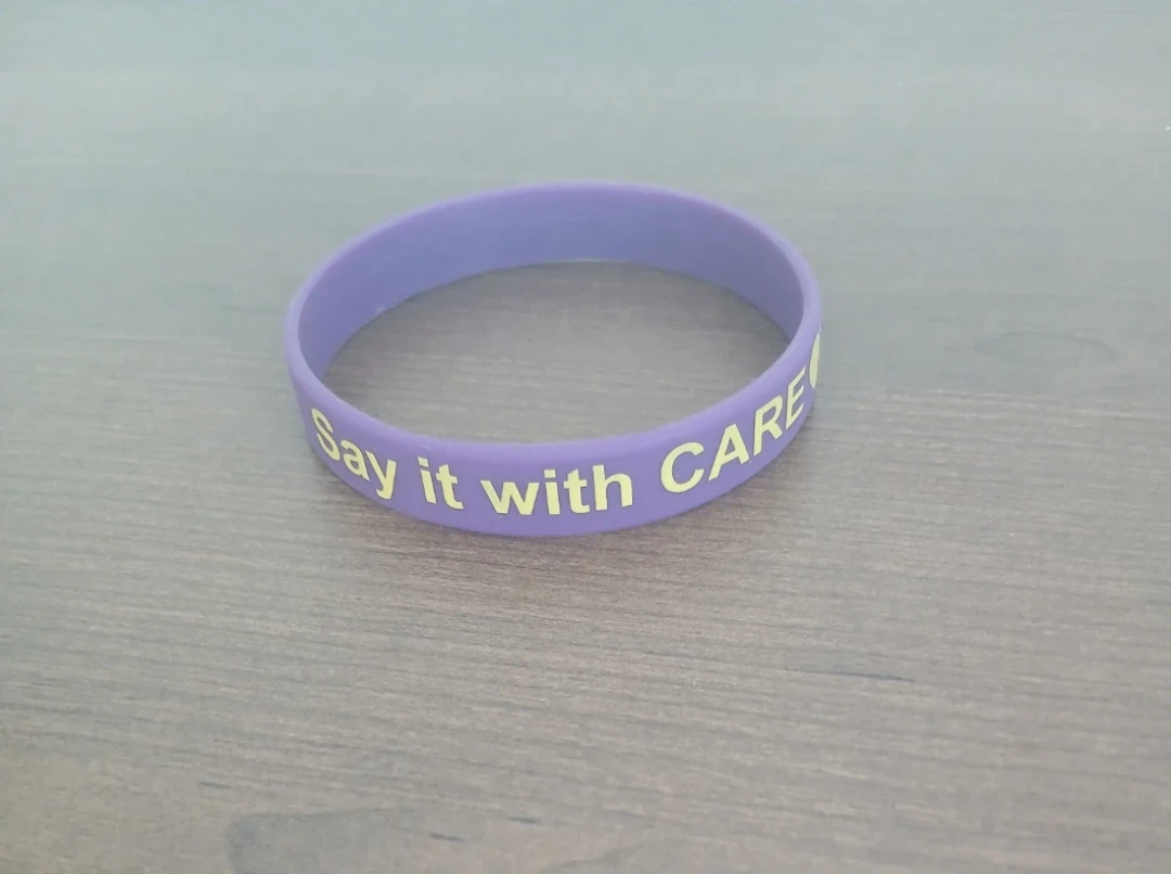Purple Silicone Wristband - Say it with CAREtalks