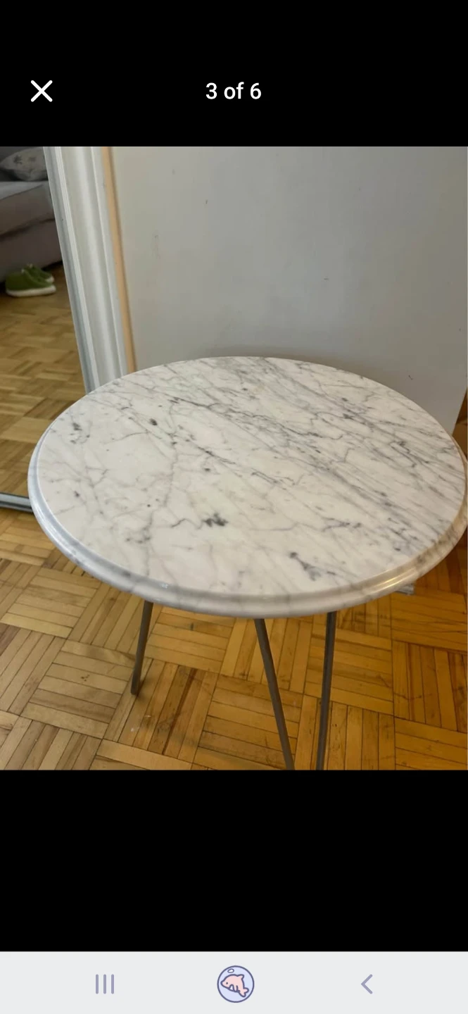Marble Top Side Table with Metal Legs - photo 3