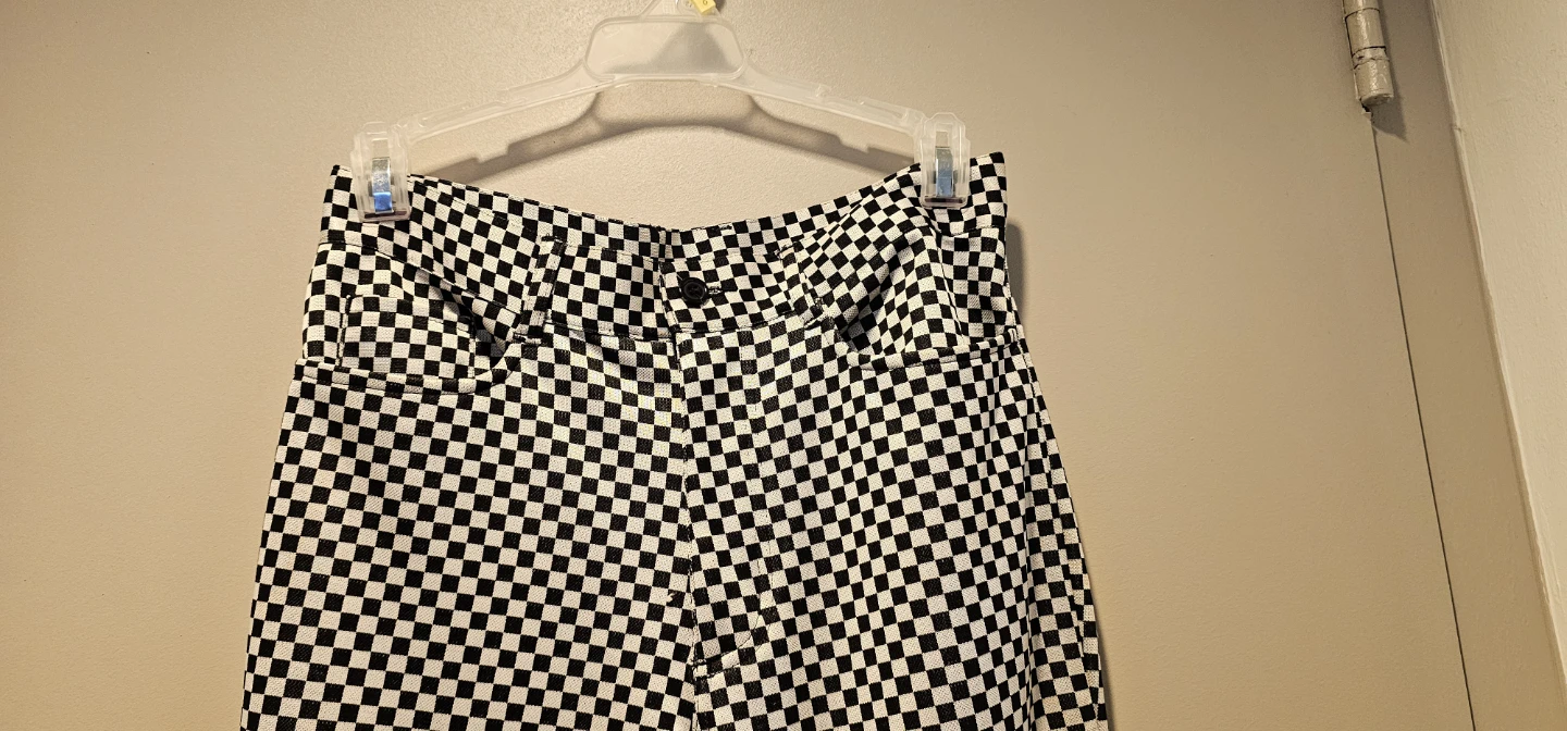 Checkerboard Flare Pants - Size Small - photo 2