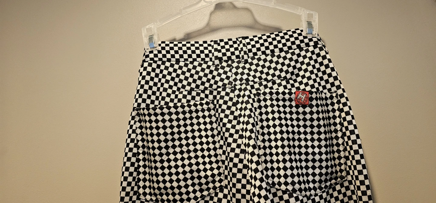 Checkerboard Flare Pants - Size Small - photo 3