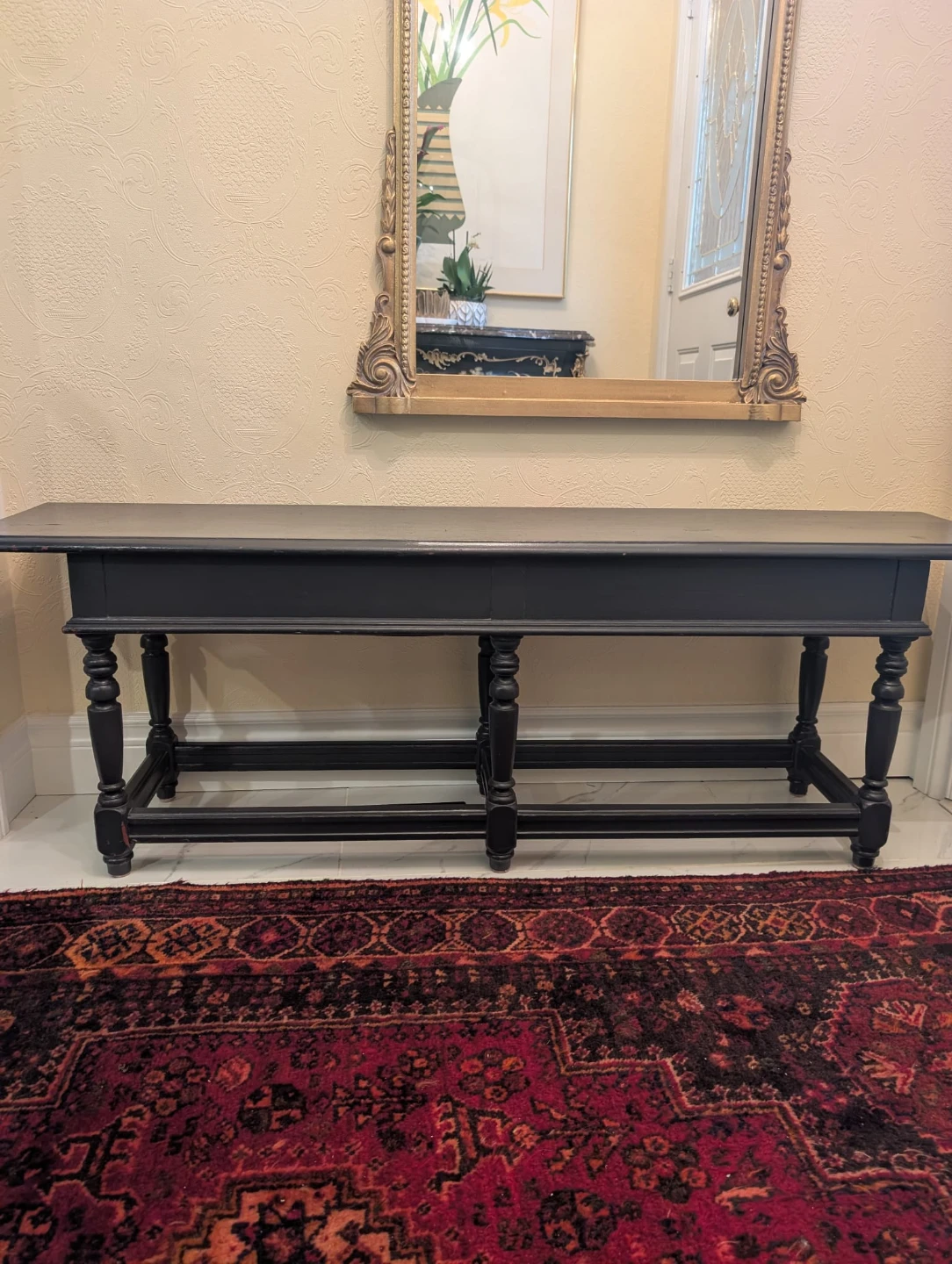 Vintage Front Hallway Bench with Storage