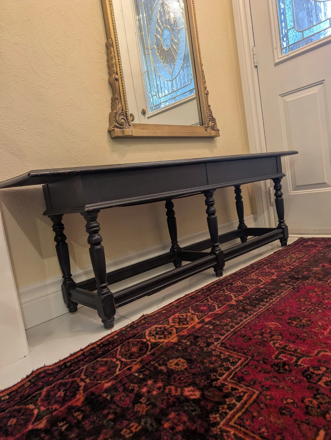 Vintage Front Hallway Bench with Storage - photo 4