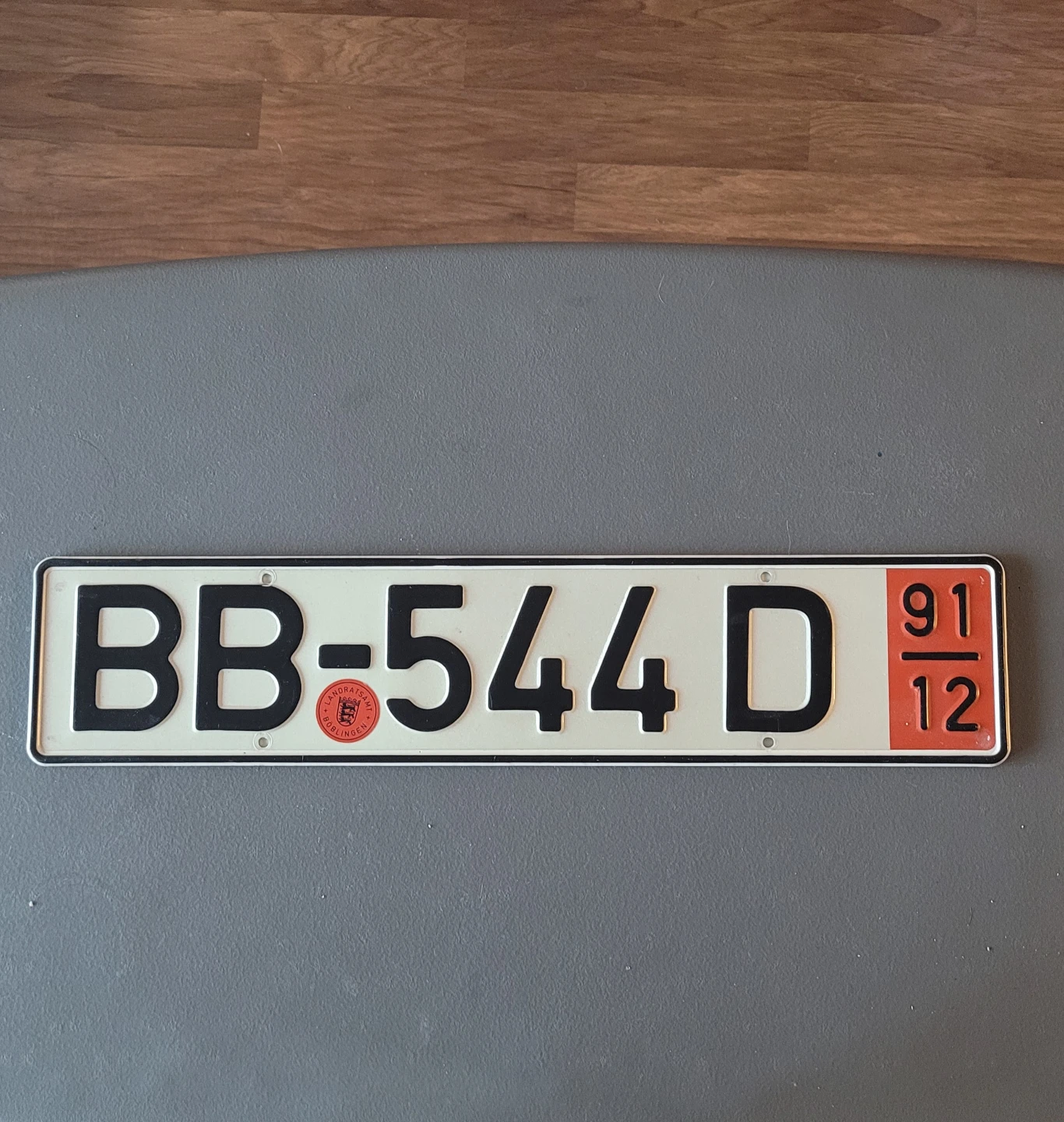 Vintage Mercedes Benz Export License Plate