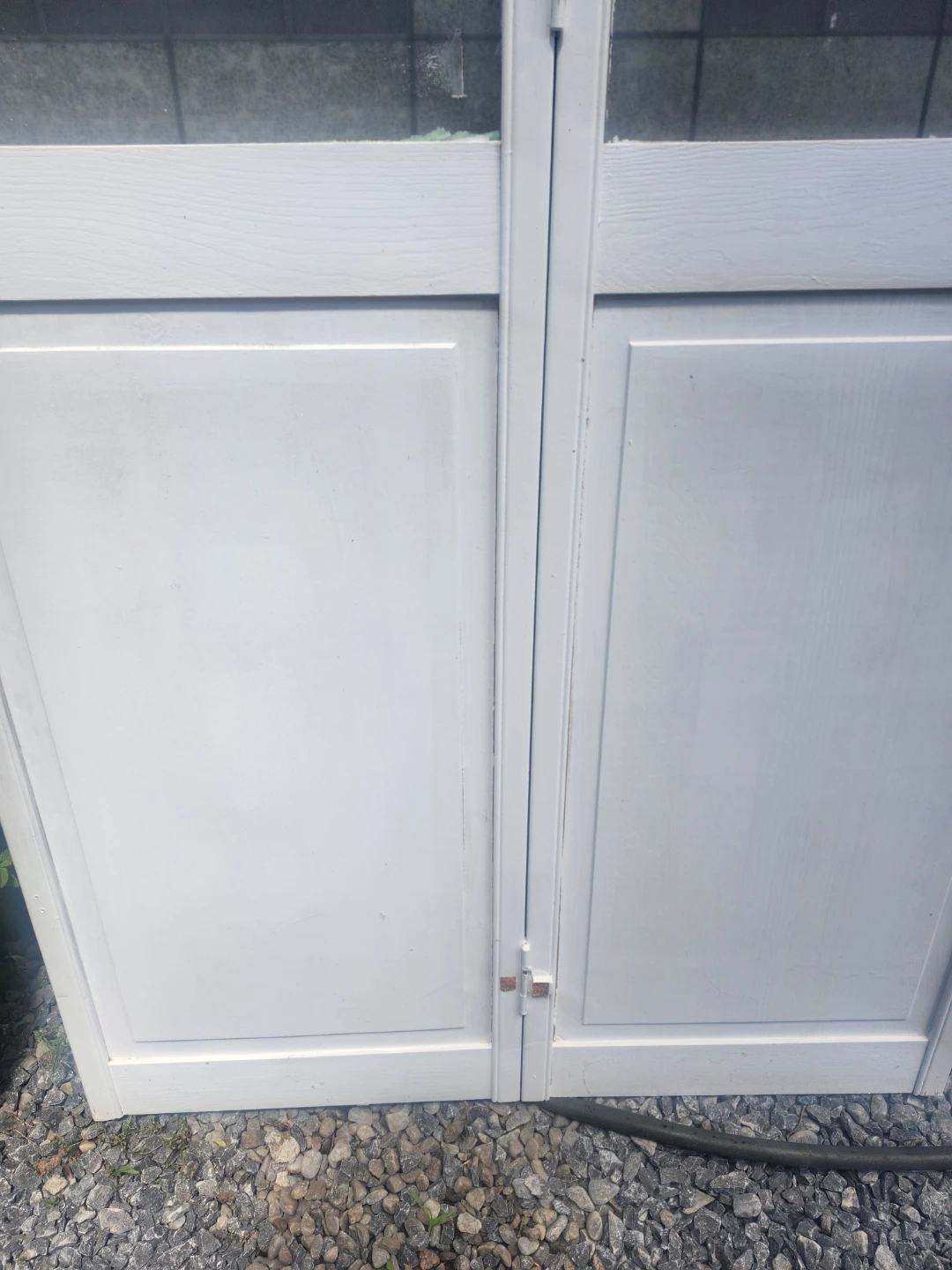 Vintage Wood and Frosted Glass Double Doors - photo 4