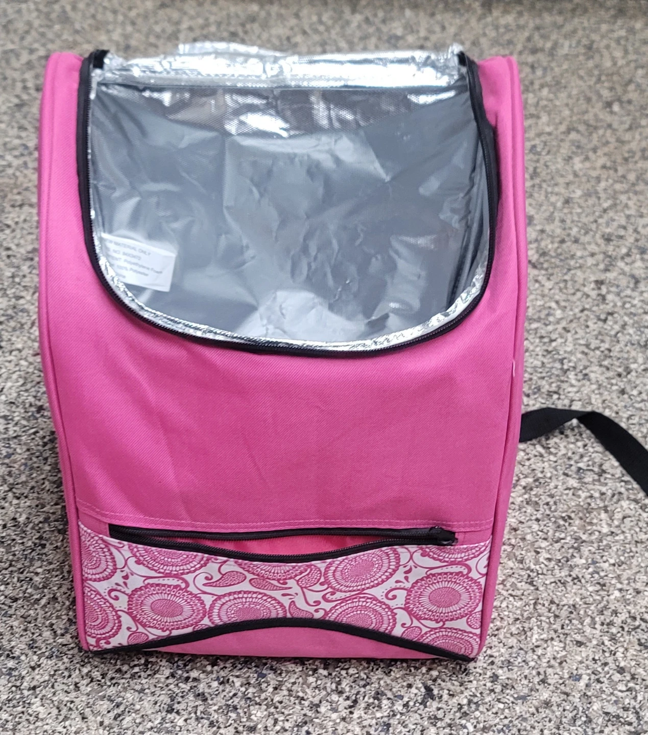 Pink Insulated Lunch Bag with Floral Pattern - photo 2