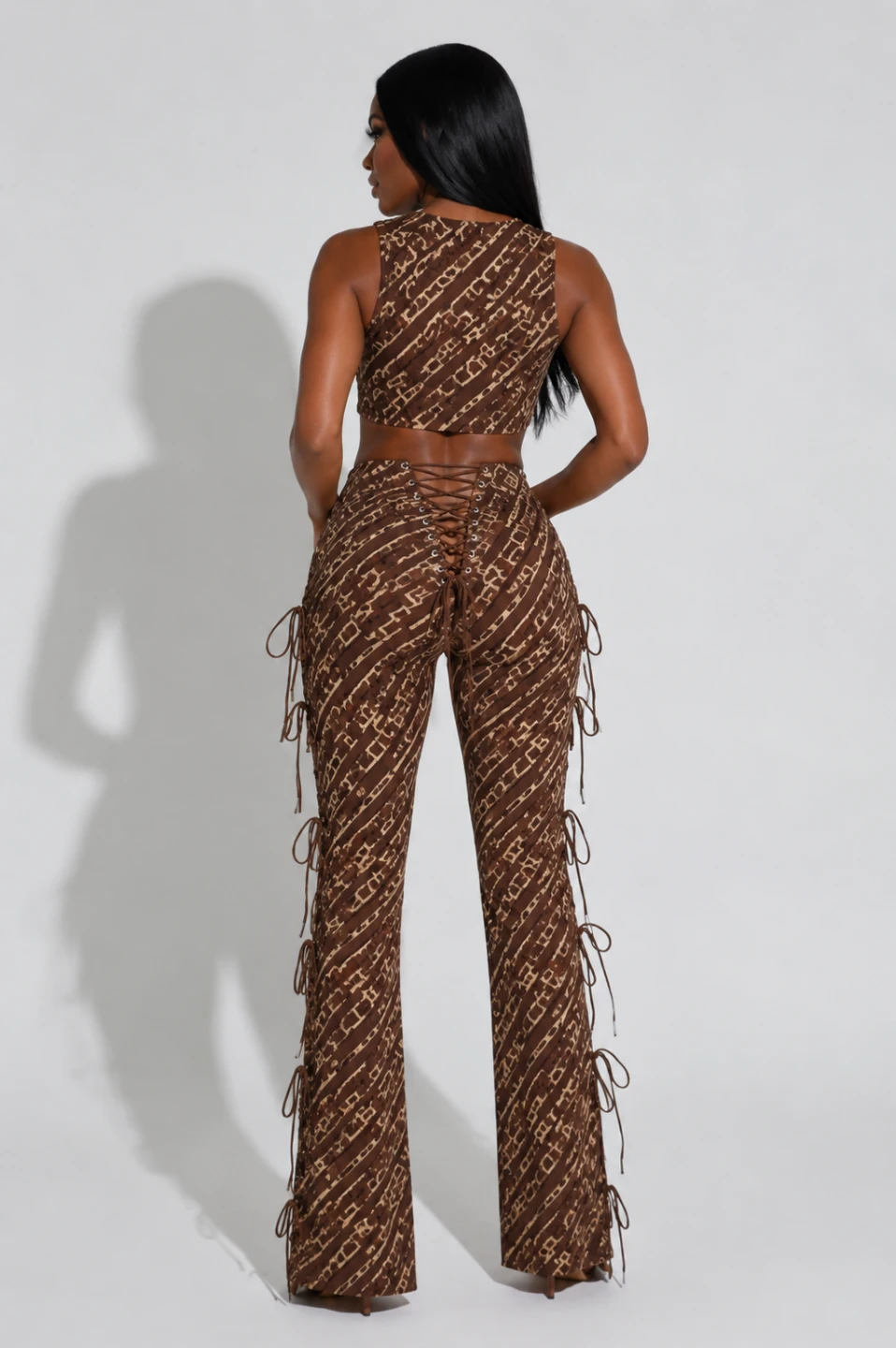 Brown Print Pants - photo 2