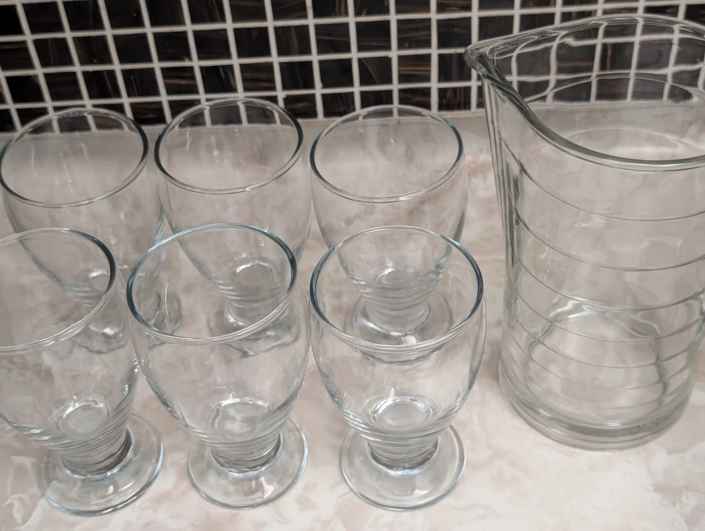 Glass Pitcher and 6 Glasses Set - photo 4