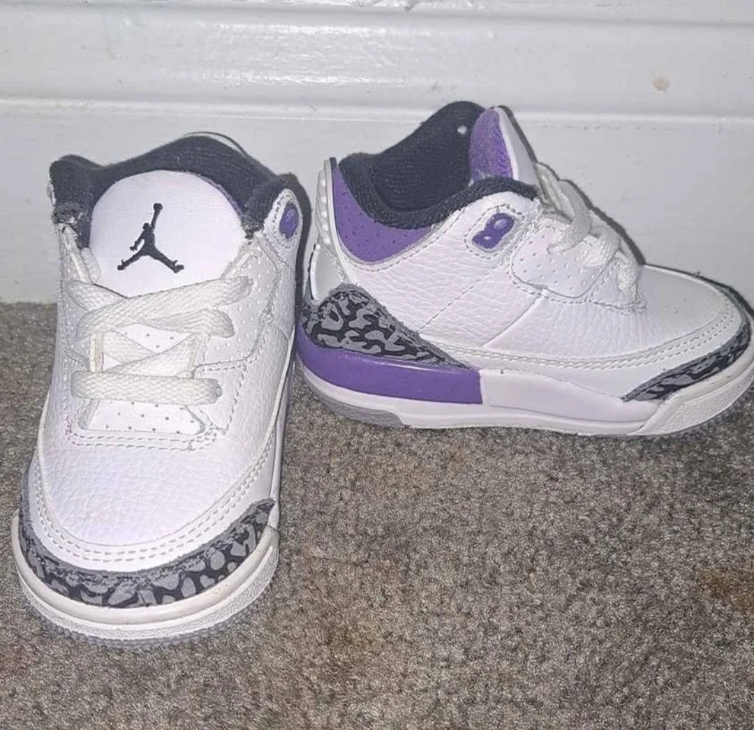 Baby Jordan Retro 3 Dark Iris - photo 2
