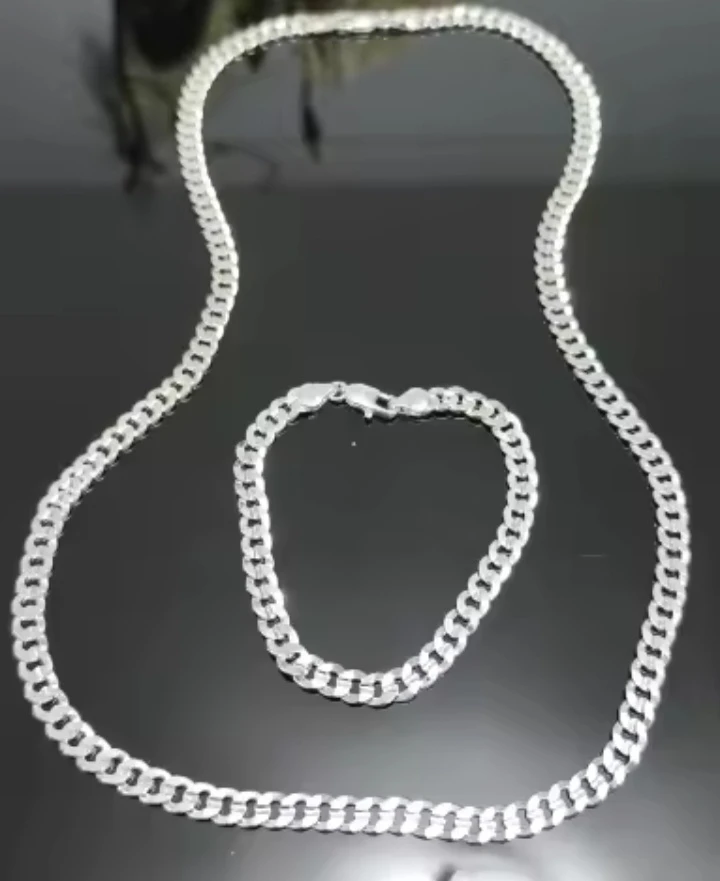 925 Sterling Silver Chain and Bracelet Set - photo 2