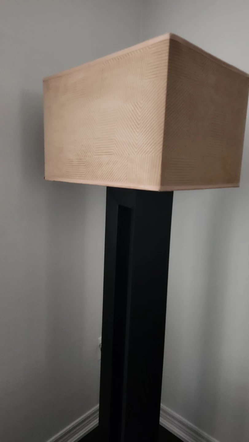 Black Floor Lamp with Beige Geometric Shade - photo 5