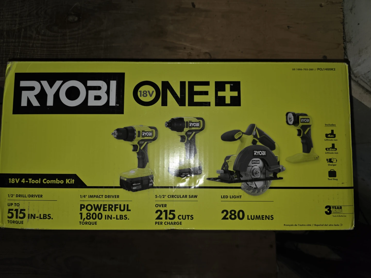 BNIP The RYOBI ONE+ 18V Cordless 4-Tool Combo Kit - photo 2
