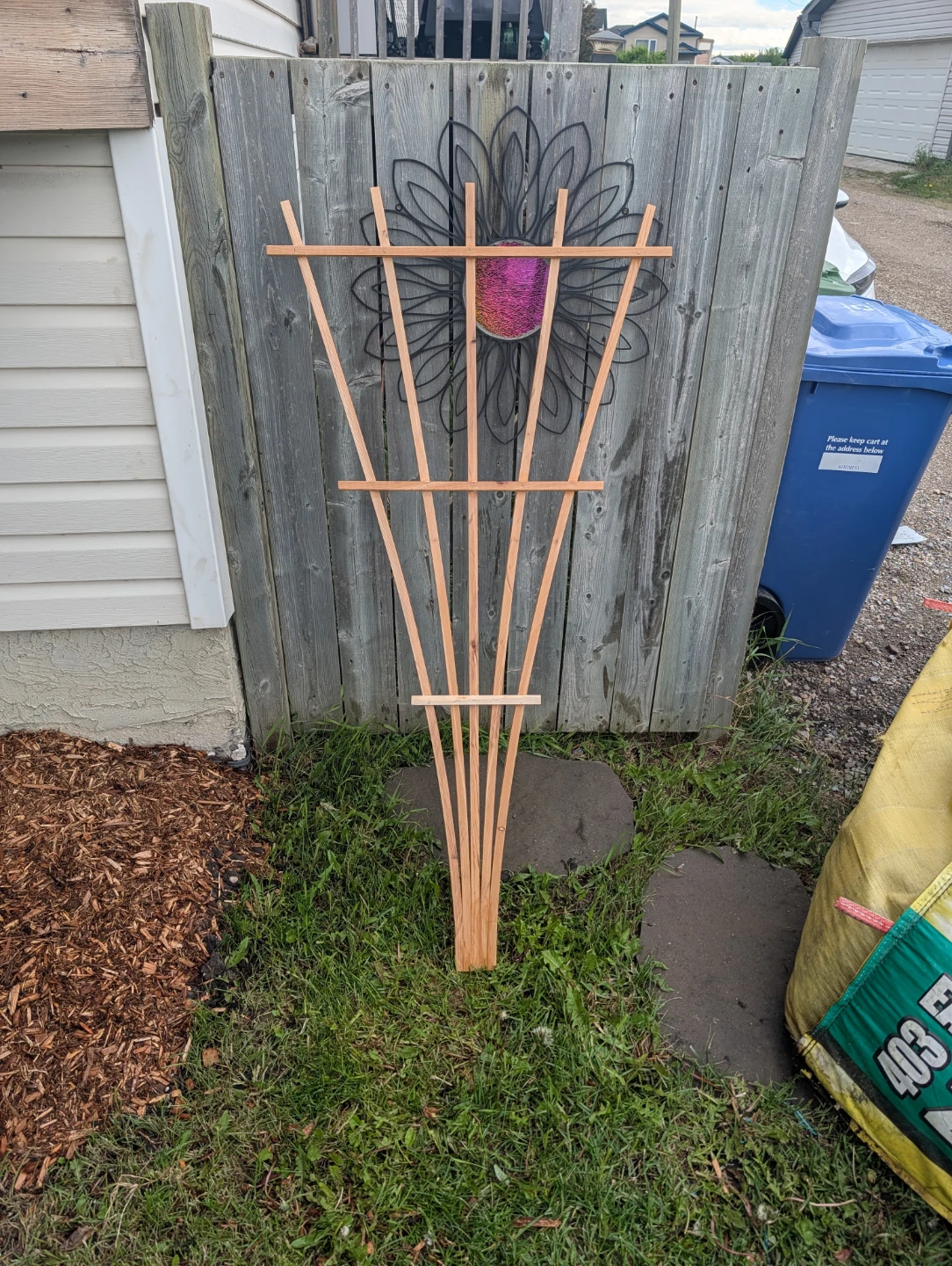 Hand made cedar fan trellis