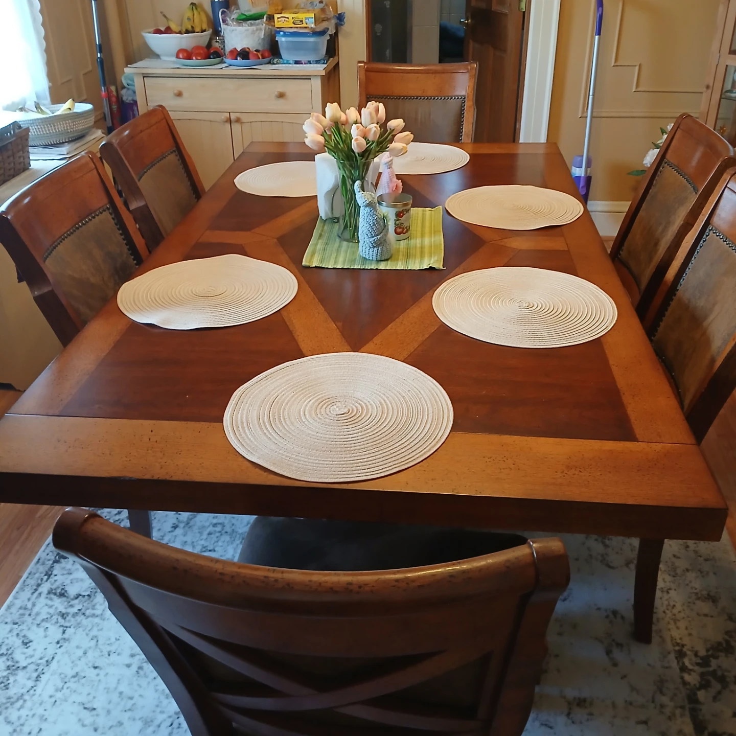 Wooden Dining Table with Chairs