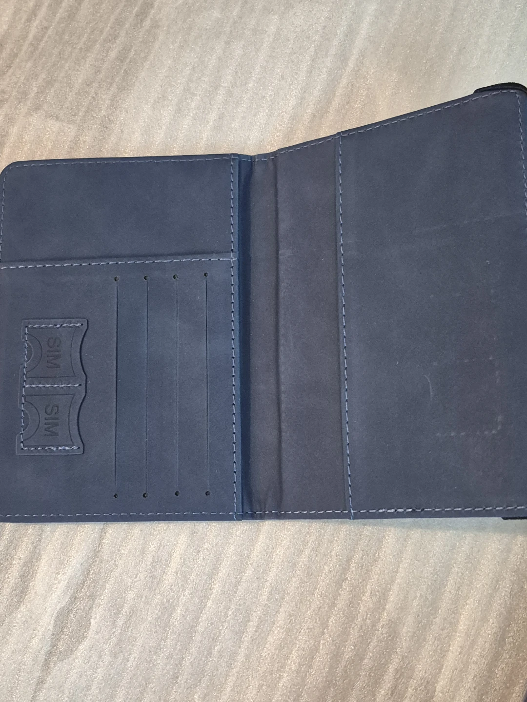 BN)Navy Blue Passport Holder Travel Wallet - photo 2