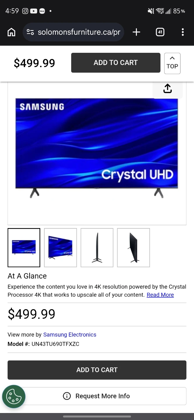 Samsung Crystal UHD 43" 4K Smart TV - photo 3