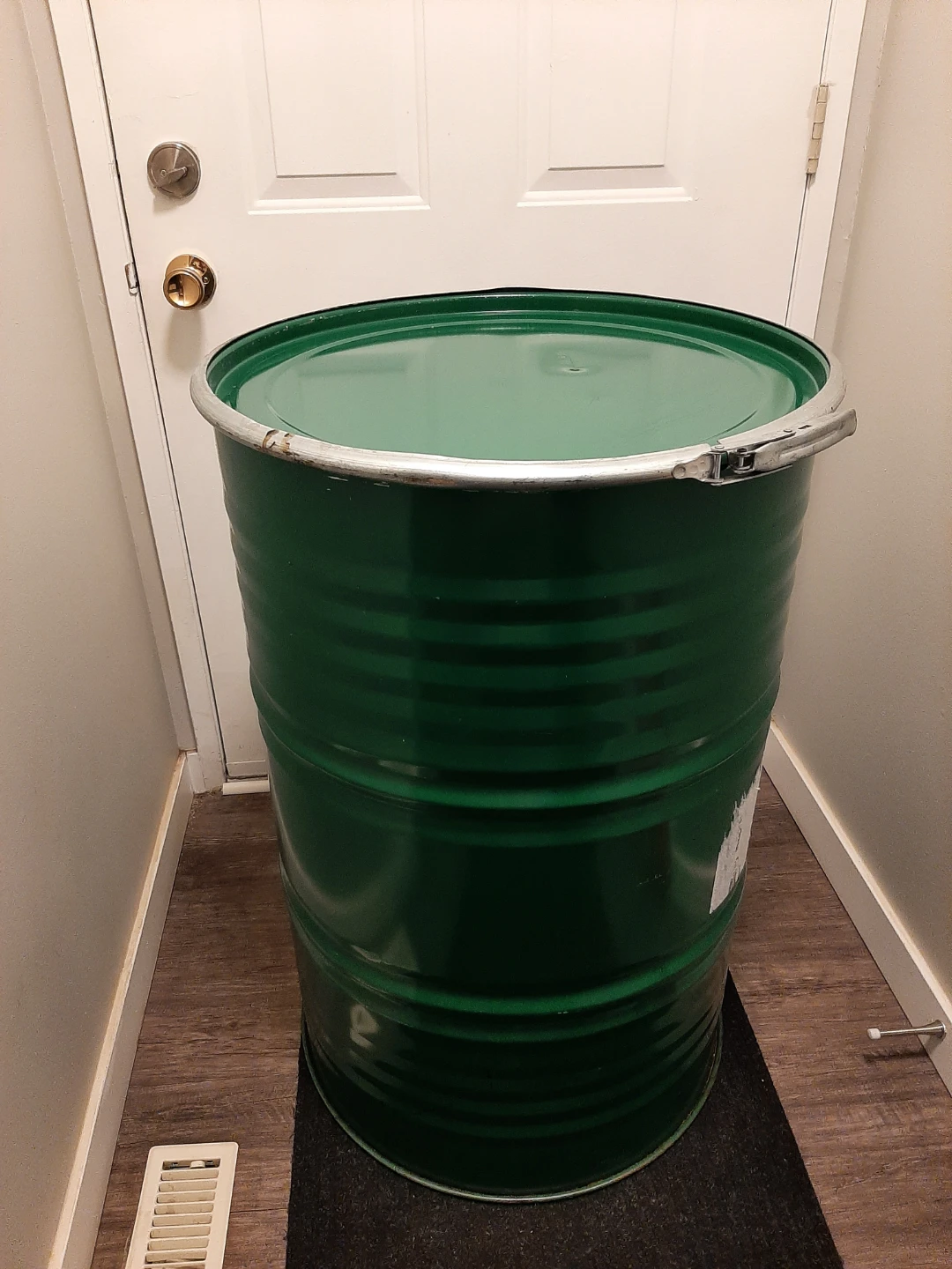 Green Metal Barrel with Lid, food grade - photo 2