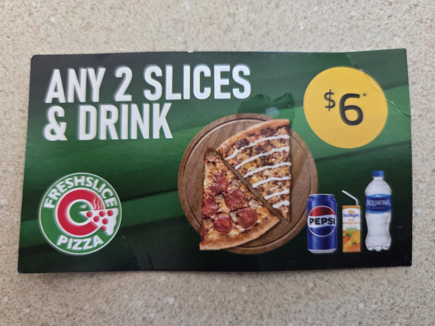 Freshslice Pizza Coupon: Any 2 Slices & Drink
